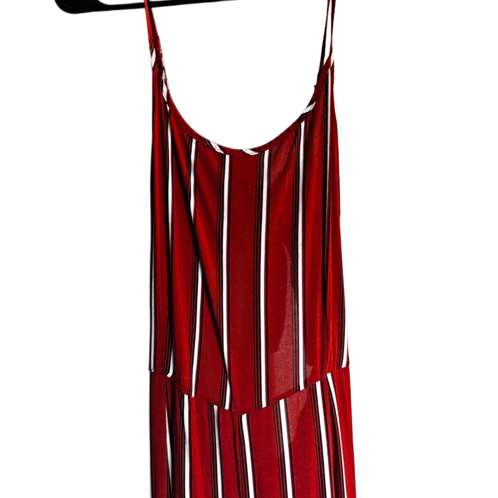 Red and white striped romper